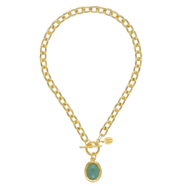 Jade Cabochon Toggle Necklace