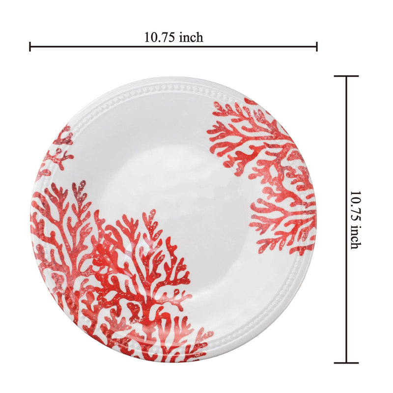 Red Coral 10 3/4" Melamine Plate