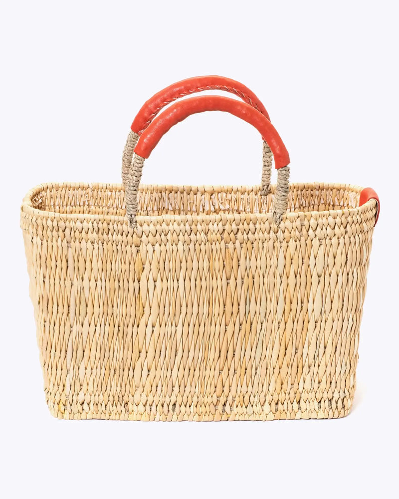 Medina French Market Basket - Rattan Bag - Tote Bag: Black / Large