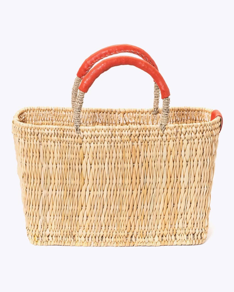 Medina French Market Basket - Rattan Bag - Tote Bag : Small / Blue Navy