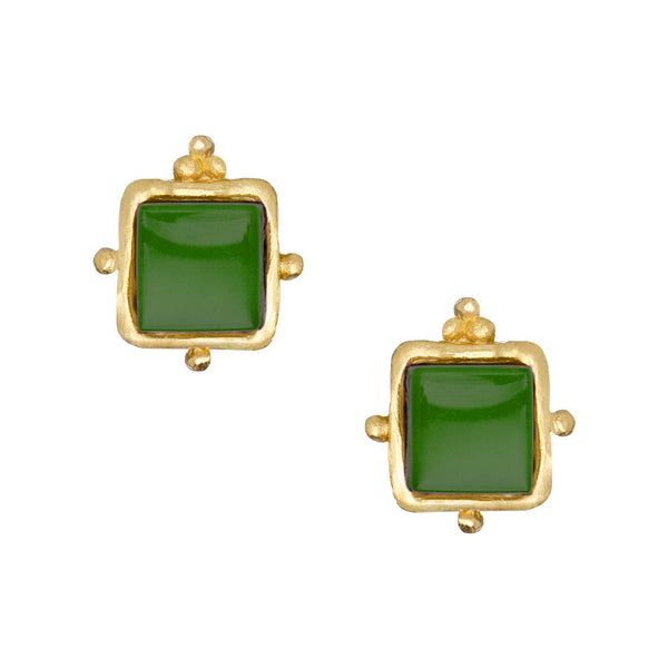 Charlotte Studs - Emerald Green