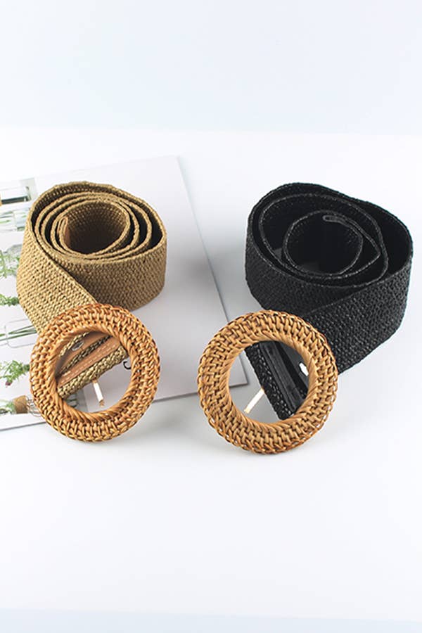 Simple Round Buckle Belt: BLACK