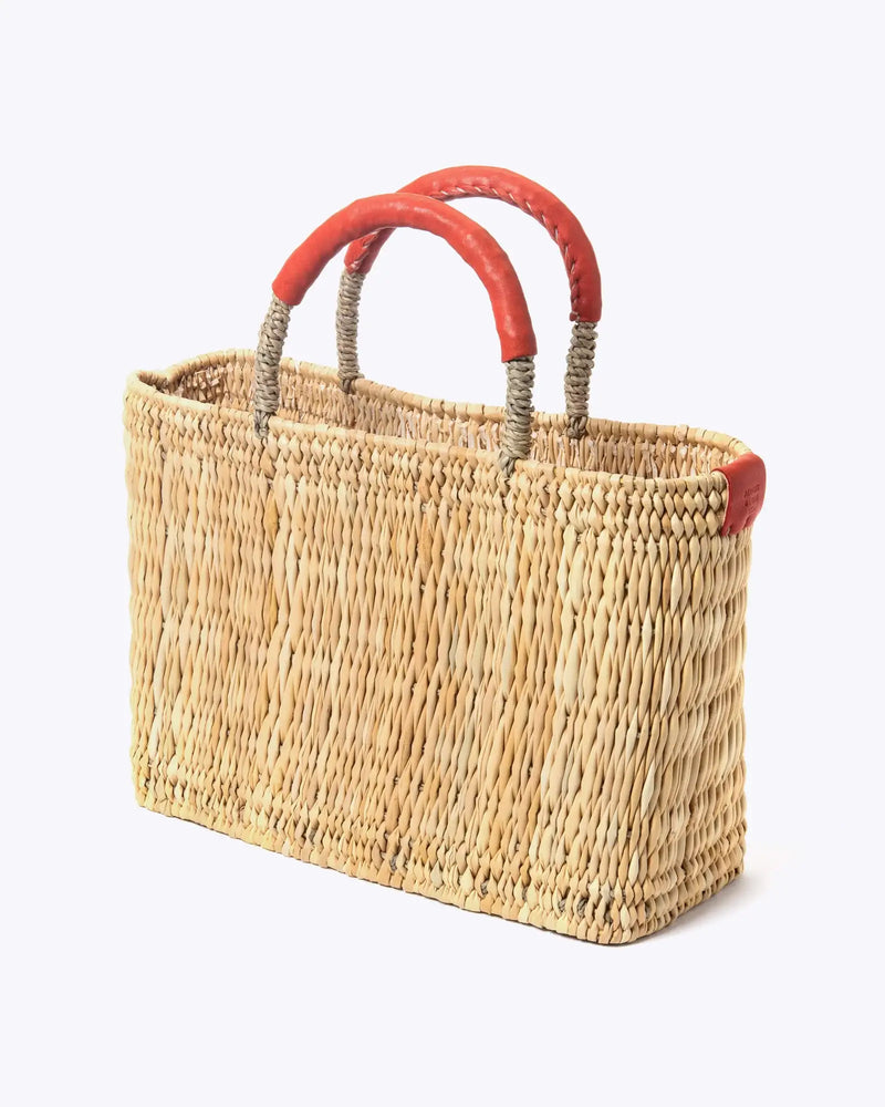 Medina French Market Basket - Rattan Bag - Tote Bag: Black / Large