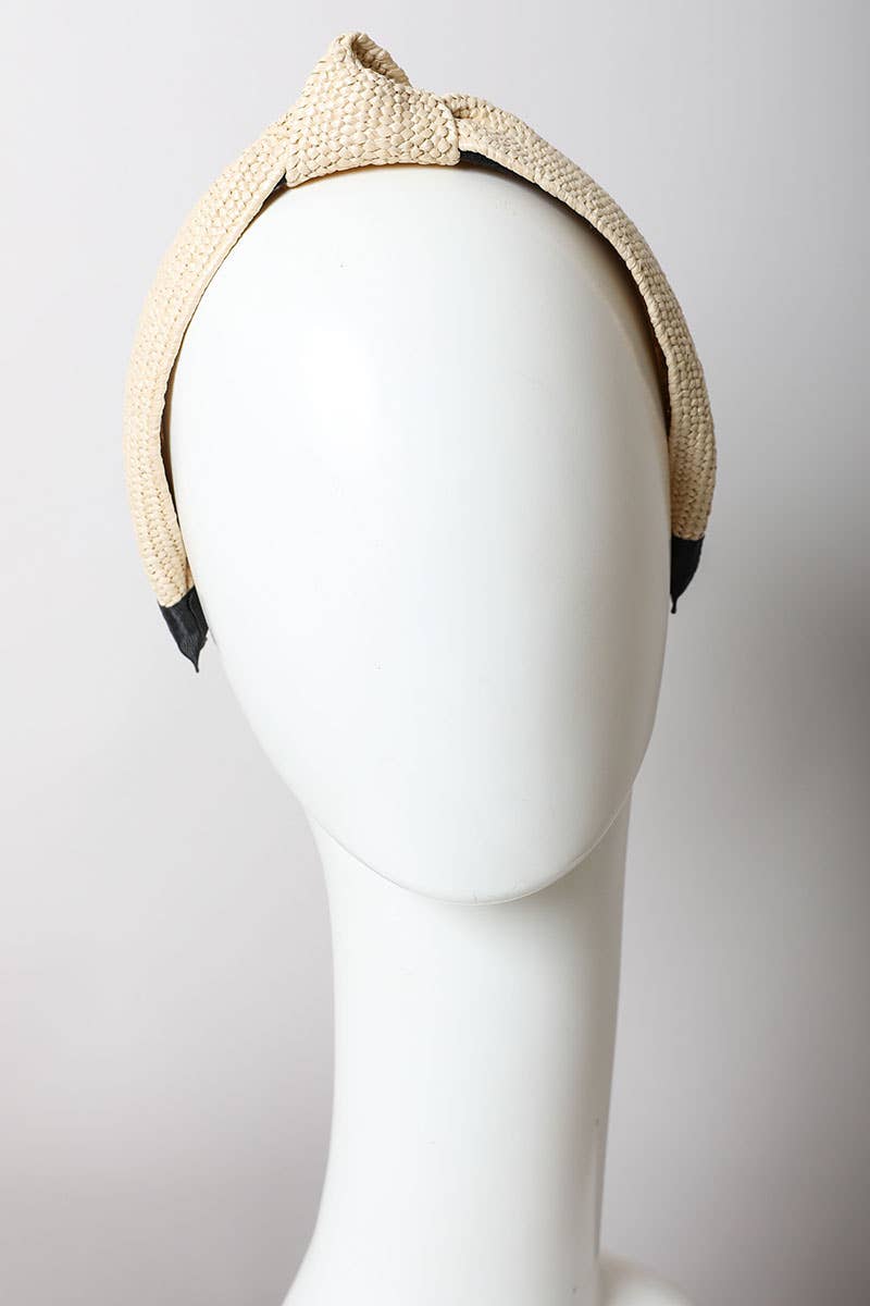 Bohemian Knotted Headband: Ivory