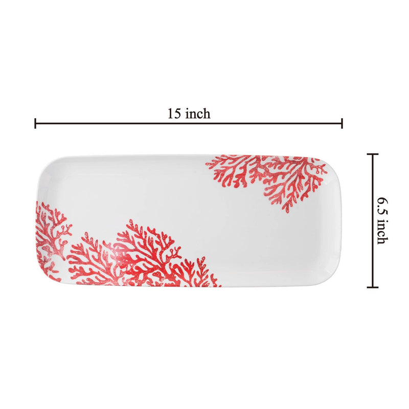 Red Coral 15" Melamine Tray