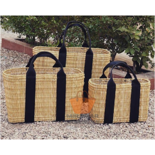 French Rattan Bag with Nylon Handles