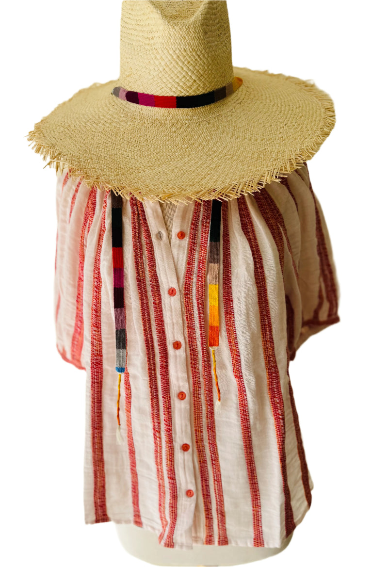 Lillie Belle Top Orange Pink Stripe