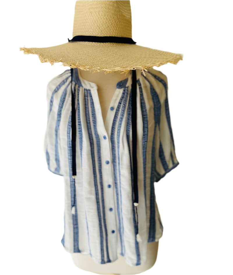 Lillie Belle Top in Blue Stripe