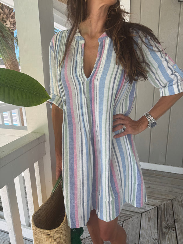 Leela Dress Multi-Stripe