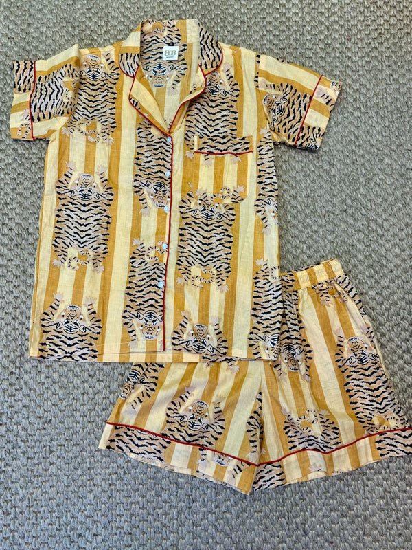 Ochre Tiger Short PJ Set