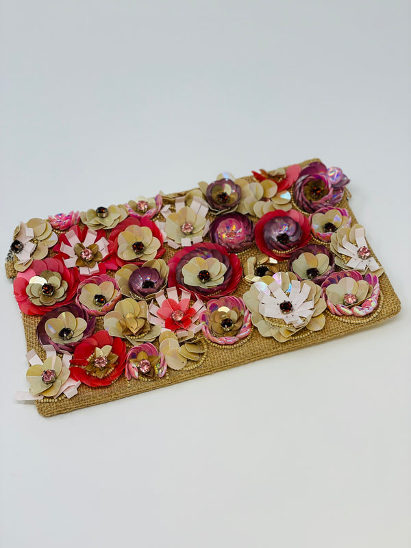 Rattan and Roses Clutch