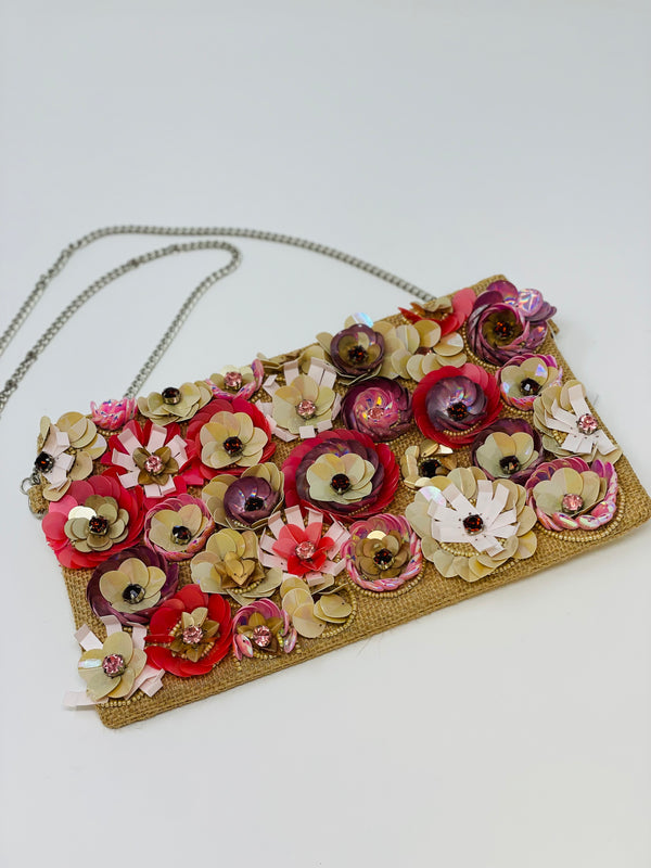 Rattan and Roses Clutch