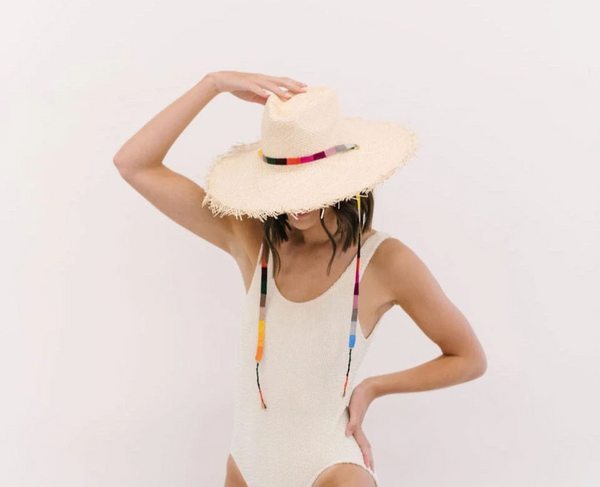 Rosita Wide Brimmed Palm Fringe Hat