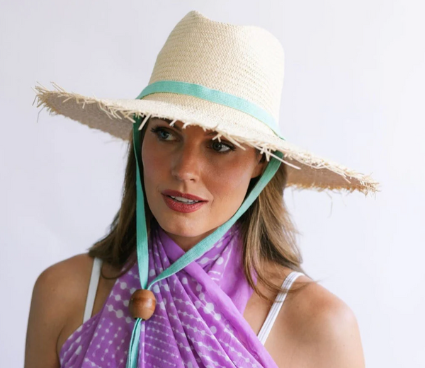 Adriana Wide Brimmed Palm Fringe Hat