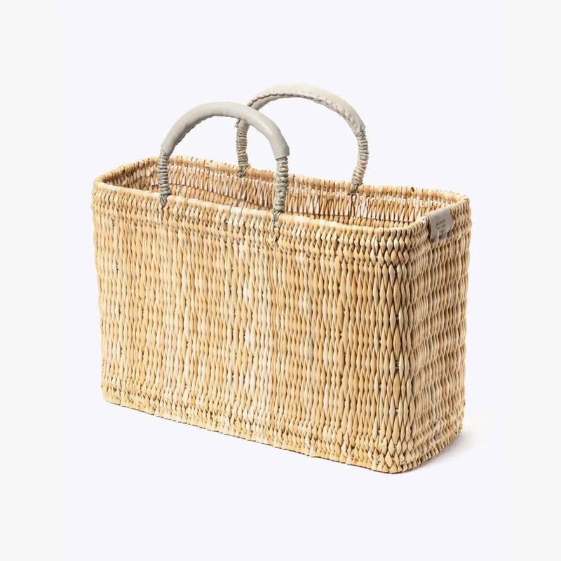 Medina French Market Basket - Rattan Bag - Tote Bag : Small / Blue Navy