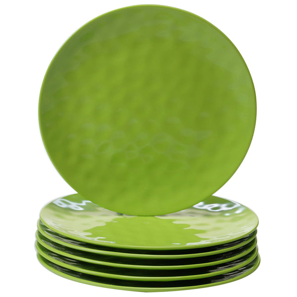 Set of 4 Solid Color Green-HW Melamine Dinner Plates
