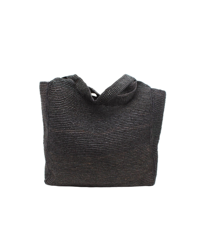 Mamie XL Crochet Straw Basket Handbag: Natural Zebra Stripe