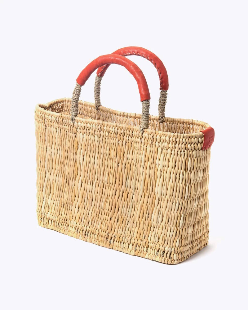 Medina French Market Basket - Rattan Bag - Tote Bag : Small / Blue Navy