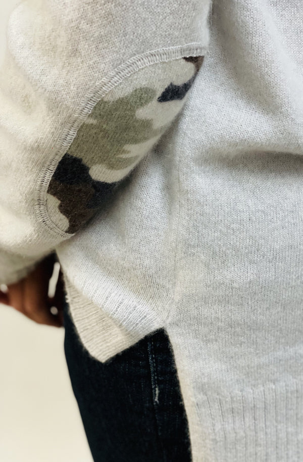 Camo Elbow Patch Sweater