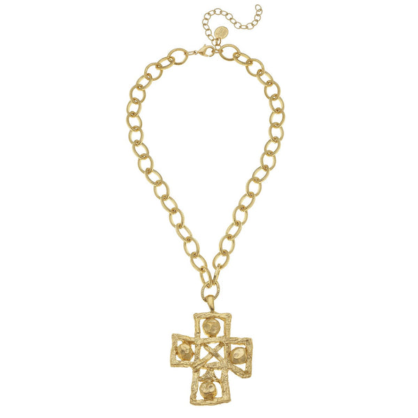 Gold Craft Cross Necklace