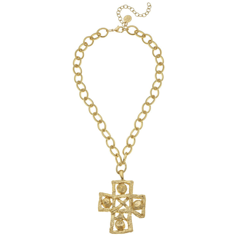 Gold Craft Cross Necklace